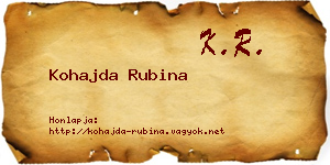 Kohajda Rubina névjegykártya